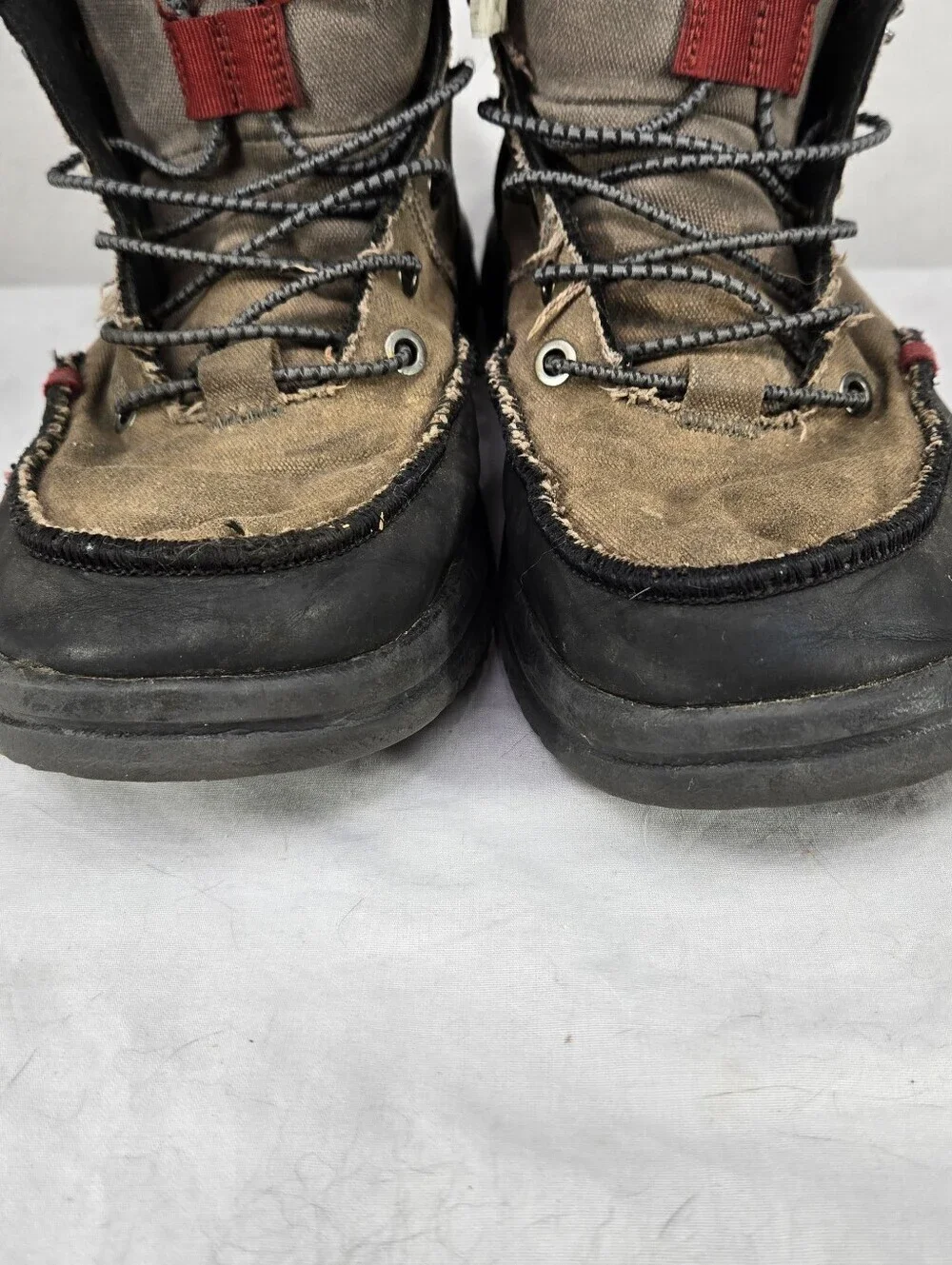 Hey Dude Men's Bradley Waxed Canvas Gray Ankle Boots Size 9 Lace VG Condition